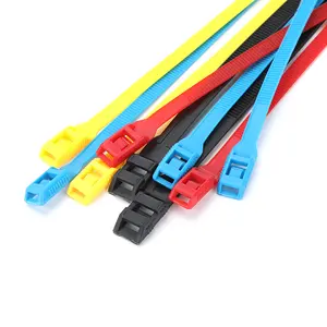 High quality double head plastic tie strap colorful self-locking high-performance double lock nylon cable ties