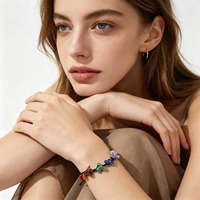 Bracelet en Cristal Thème Amour avec Pierres Roulées en Améthyste, Quartz Rose et Aventurine, Fabriqué à la Main, Vente en Gros