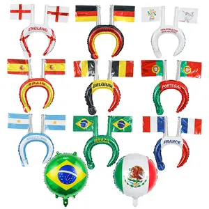 Mini National Flag HeadBand Foil Balloons For Decoration National Sports Events Fans Celebration Them Party Balloons Suppliers