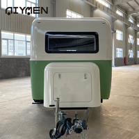 Larme Camper Mini Remorque Voyage RV Caravane Châssis En Acier Galvanisé Corps En Fiber De Verre Léger Moto Compatible 2-4