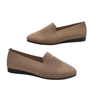 Chaussures plates décontractées grande taille transfrontalières, nouveau modèle été 2025, chaussures basses pour femmes en maille unie tendance à enfiler - Product Image 5