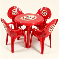 Ensemble table et chaises en plastique carré, robuste, imperméable, moderne, pour l'extérieur, idéal pour les bars à bière, promotionnel, personnalisable avec impression sur mesure.