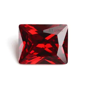 China fornecedores alta qualidade garnet ruby retangular zircônia cúbica pedras