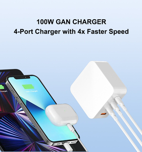 Cargador compacto <span class=keywords><strong>USB</strong></span> <span class=keywords><strong>C</strong></span> Gan de 100W, adaptador de pared rápido de 4 puertos para <span class=keywords><strong>MacBook</strong></span> <span class=keywords><strong>Pro</strong></span> 15 Galaxy S24 Ultra Steam Deck con protección OTP - Product Image 4