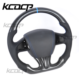 Volant personnalisé en cuir perforé en fibre de carbone véritable pour Infiniti Q30 Q50 QX50 Q60 QX60 - Product Image 1