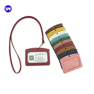 New Arrival Sublimation Blank PU Leather Business Student ID Card Holder with Lanyard