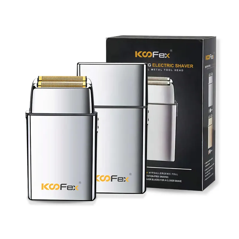 2024 KooFex wiederaufladbarer 8500 U/min. Mini-Folienrasierer Doppelklinge-Rasierer 0mm Barbier-Schneidemaschine