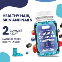 OEM Biotine Collagène Gommes Cheveux Peau Ongles Soutien Vegan Mixte Baies Saveur Adulte Complément Alimentaire Quotidien