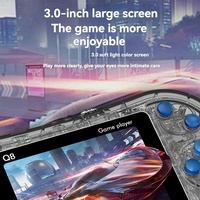 Q8 Console de jeu rétro lecteur de jeu vidéo numérique Transparent portable écran 3 pouces 800 jeux en 1 sortie TV prise en charge 2 joueurs