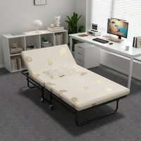 Lit pliant portable en métal pour adulte, lit simple inclinable facile à plier pour la maison, le camping, l'hôpital ou le bureau