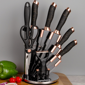 Ensemble de <span class=keywords><strong>couteaux</strong></span> de cuisine 9 pièces en acier inoxydable avec support à <span class=keywords><strong>couteaux</strong></span> en acrylique - Product Image 4