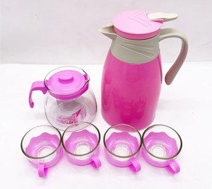 KZR Modern Design 6-Piece <strong>Tea</strong> <strong>Set</strong> for Home Use Sustainable <strong>Plastic</strong> Coffee Pots Cup Filter 1000ml Capacity Classic Style - Product Image 4