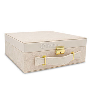 Caja de Almacenamiento de Joyas de Viaje de Lujo y Alta Calidad, Caja Organizadora de Joyas de Cuero Funcional de Gran Capacidad con Cerradura y Asa - Product Image 3