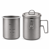 Cuiseur à riz en titane pur, pot multifonctionnel en titane, léger et portable, pour pique-niques en plein air, camping, cuisine