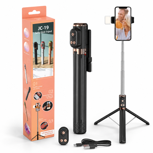 Trépied à selfie JC-19, 1700 mm, support en acier inoxydable pour photos de groupe et streaming - Product Image 2