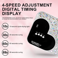 Nouvelle lampe UV multifonction pour ongles en forme de cœur, incrustée de diamants, alimentée par USB, avec durcissement LED et grande capacité