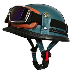 Casco de cuero hecho a mano de estilo alemán, casco unisex para las cuatro estaciones, casco para bicicleta eléctrica, casco de acero vintage - Product Image 5