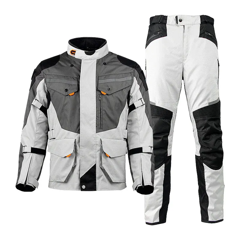 Combinaison de moto d'été pour hommes, veste à moteur, pantalon, vêtements de Protection CE, armure en maille respirante, vêtements de course de moto