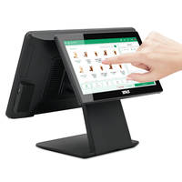 Systèmes de point de vente tout-en-un à double écran tactile de haute qualité, 15,6 pouces, Windows 10, caisses enregistreuses, terminaux de point de vente