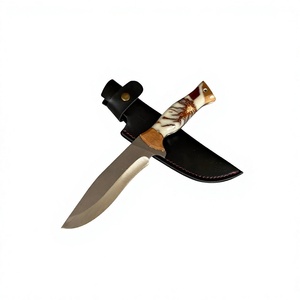 Couteau de chasse artisanal Ahmad en acier D2, lame droite à pointe tombante de 9 pouces, manche en résine de qualité industrielle - Product Image 1