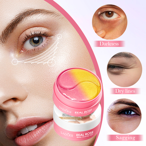 Masque pour les yeux hydratant et nourrissant à la rose SADOER, mélangé à deux couleurs, améliore les cernes, lutte contre la fléchissement périoculaire, produits de soin de la peau des yeux - Product Image 5