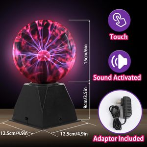 Bola eléctrica de <span class=keywords><strong>plasma</strong></span> de 6 "con lámpara de globo de bola de <span class=keywords><strong>plasma</strong></span> enchufable sensible al tacto y al sonido para decoraciones de fiestas de cumpleaños - Product Image 2