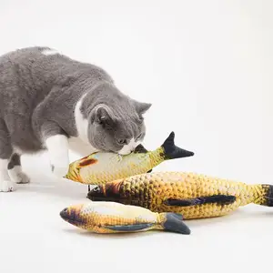 jahe kucing Suppliers-Desain Baru Lucu Kustom Boneka Jahe Scallion Ikan Mainan untuk Kucing