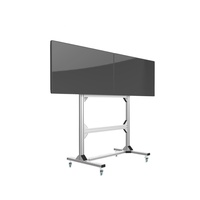Suporte móvel multitela para tv 1*2, 2 telas, display led, carrinho de tv, suporte de chão com rodas
