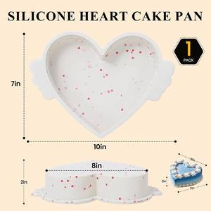 MUYULINS Molde de Silicona para Hornear Pan y Pasteles, con Marco Metálico Reforzado, Antiadherente, Libre de BPA, con Certificación LFGB, en Forma de Corazón - Product Image 6