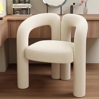 Tabouret de maquillage pour chambre de fille, chaise de coiffeuse en PU de luxe léger avec dossier, chaise de manucure tendance