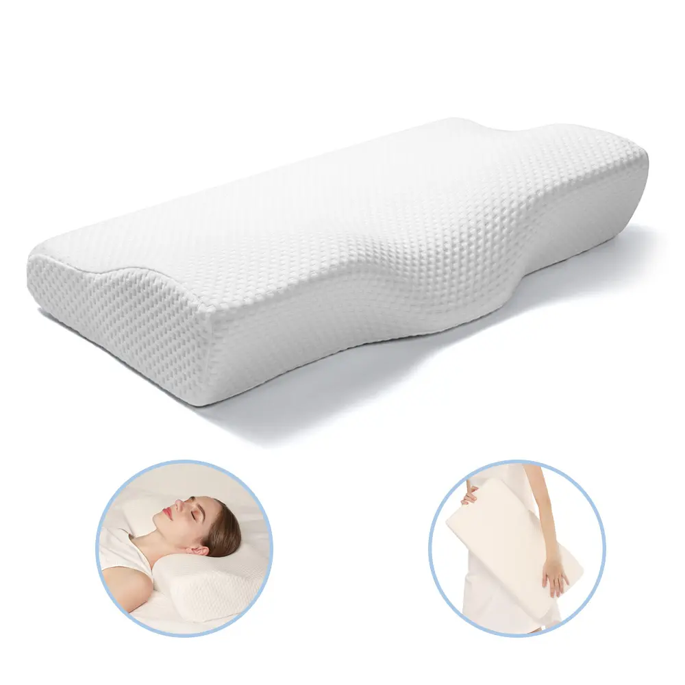 Ergonomic Orthopedic Cervical Contour Neck Support Memory Foam Pillows For Sleeping Neck Pain Relief