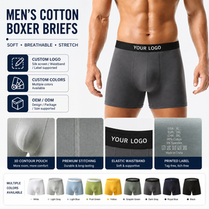 Calzoncillos Bóxer Largos y Transpirables de Algodón y Elastano para Hombre, Tallas Grandes, Paquete de 5, Venta al Por Mayor, Fabricante - Product Image 2