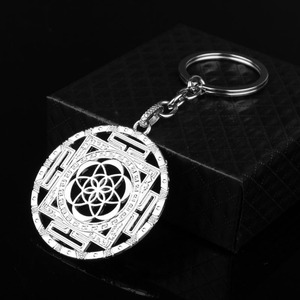 سلسلة مفاتيح زهرة للحياة عالية الجودة بالجملة ، هدايا إبداعية معدنية ، ذهبية وفضية - Product Image 5