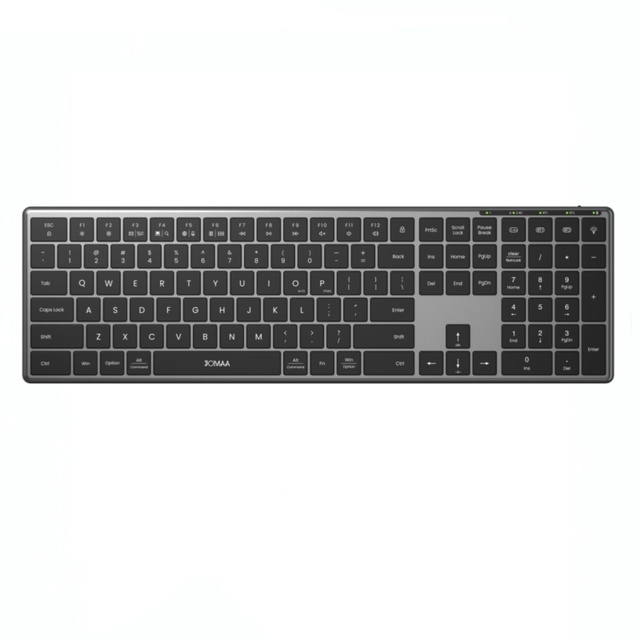 Aluminum Alloy Ergonomic Keyboard Full Size Dual Mode RGB Wireless Keyboard USB-C Rechargeable for Laptop/Tablet