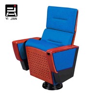 Chaise pliante de cinéma au design moderne, siège de salle d'auditorium, chaise d'école, chaise d'église avec tablette d'écriture en tissu