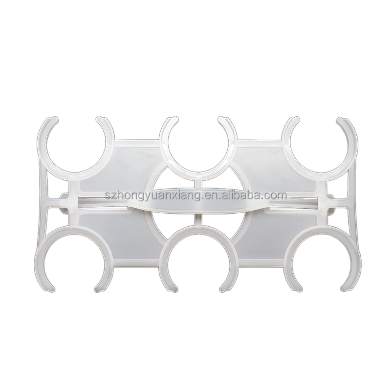 Reusable HDPE Bottle Carrier Holder for Grocery Stores 38mm C-Type Snap-On 6-Pack Plastic Handle to Carry of Water Bottle Easily