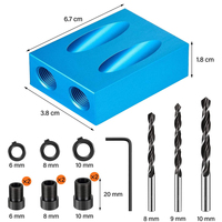 Outils de menuiserie, Kit de gabarit de trou de poche, jeu de guides de perçage d'angle de 15 degrés, mèches de perçage pour le travail du bois, localisateur de trous obliques