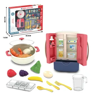 Sıcak öğe toptan oyna pretend oyuncak çocuklar mini ev eğitici mutfak oyuncak buzdolabı setleri rol playingDiy ev sofra coo