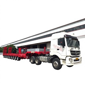 Semirremolque <span class=keywords><strong>de</strong></span> Carga Baja <span class=keywords><strong>de</strong></span> Acero <span class=keywords><strong>de</strong></span> Alta Resistencia con 10 Ejes y 100-120 Toneladas, Directo <span class=keywords><strong>de</strong></span> Fábrica, con Rampa Hidráulica para Transporte <span class=keywords><strong>de</strong></span> Excavadoras - Product Image 1