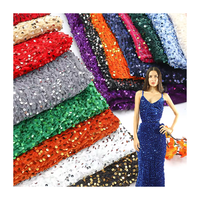 Luxuriöser Glitzer-Pailletten-Samtstoff 100% Polyester Umweltfreundlich Anpassbare Farben für Abendkleidung Bademode Accessoires Jungen