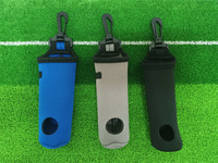 Pochette à balles de golf en néoprène avec logo personnalisé, porte-tee, sac de transport triple pour balles de golf, contient 3 balles et 3 tees avec mousqueton
