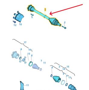 Oszillierende vordere Halbwelle mit Universal gelenk mit konstanter Geschwindigkeit für Audi Q5 Autoteile 8 R0407271B/G. - Product Image 6