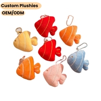 Porte-clés en peluche poisson tropical mignon, 5 couleurs, breloque animal marin pour accessoire de sac de plage