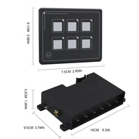 DC 12V étanche noir bouton poussoir RV Marine 6 voies interrupteur à membrane LED Source de lumière 10A Max courant RoHS certifié CE 1NO1NC