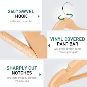 Perchas de Madera Personalizadas para Tiendas de <span class=keywords><strong>Ropa</strong></span>, Perchas para Trajes, Abrigos y Vestidos, Perchas de Madera Personalizadas, Cintre Vetement - Product Image 3
