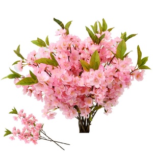 Branches d'arbre de cerisier artificielles en soie blanches et roses pour mariage et Noël, tiges de sakura pour centre de table de mariage - Product Image 4