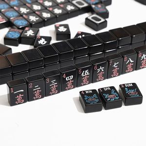 American <b>Mahjong</b> <b>Set</b> 166pcs 30mm Solid Melamine Black Acrylic Hand Rubbed Leisure Entertainment Custom Logo Fast Shipping - Product Image 1
