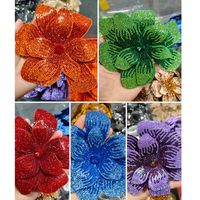 Motif en forme de fleur, strass à coudre, perles brodées pour la fabrication de bijoux et les patchs en tissu pour vêtements