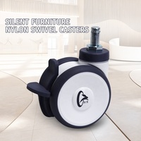 Roulettes pivotantes en TPE/PP souple blanc de 3 pouces pour meubles et équipements dentaires, avec roulement – Vente en gros usine
