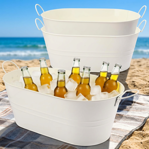 Top Selling Modern Classic Beer Whiskey Drinks <b>Plastic</b> Beverage Cooler Large Capacity ice Bucket for party camping - Product Image 4